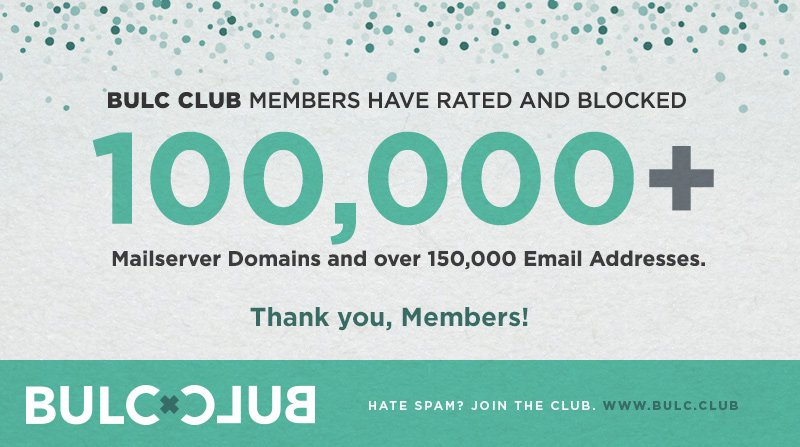 100,000+ Mailserver Domains Rated and Blocked